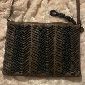Brown leather cross body bag